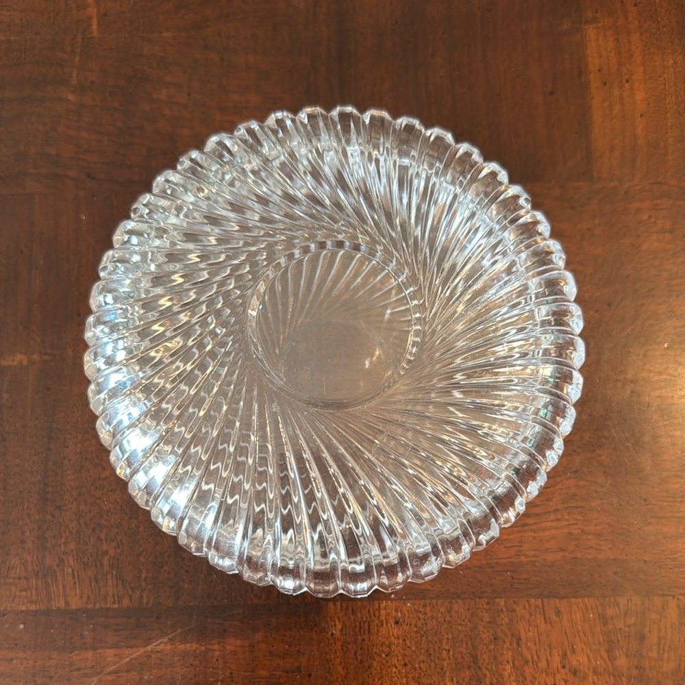 Studio Nova Swirl Glass  5" Trinket Box Candy Dish Serving Plate